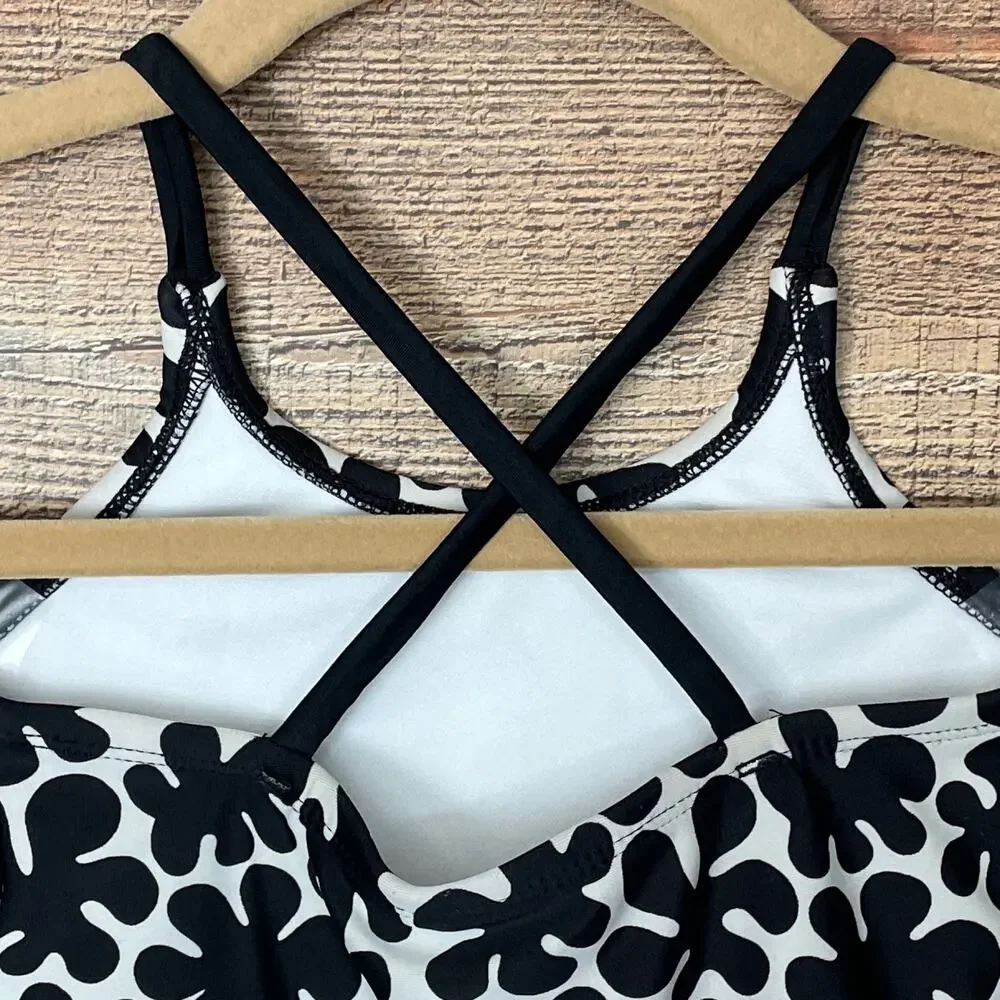 Marimekko For Target White Black Mod Tankini Swim Top SZ XS